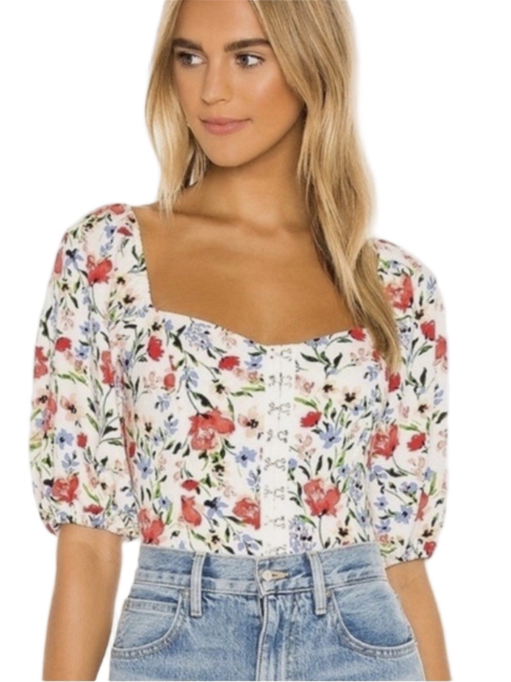 Astr the Label Floral Crop top
